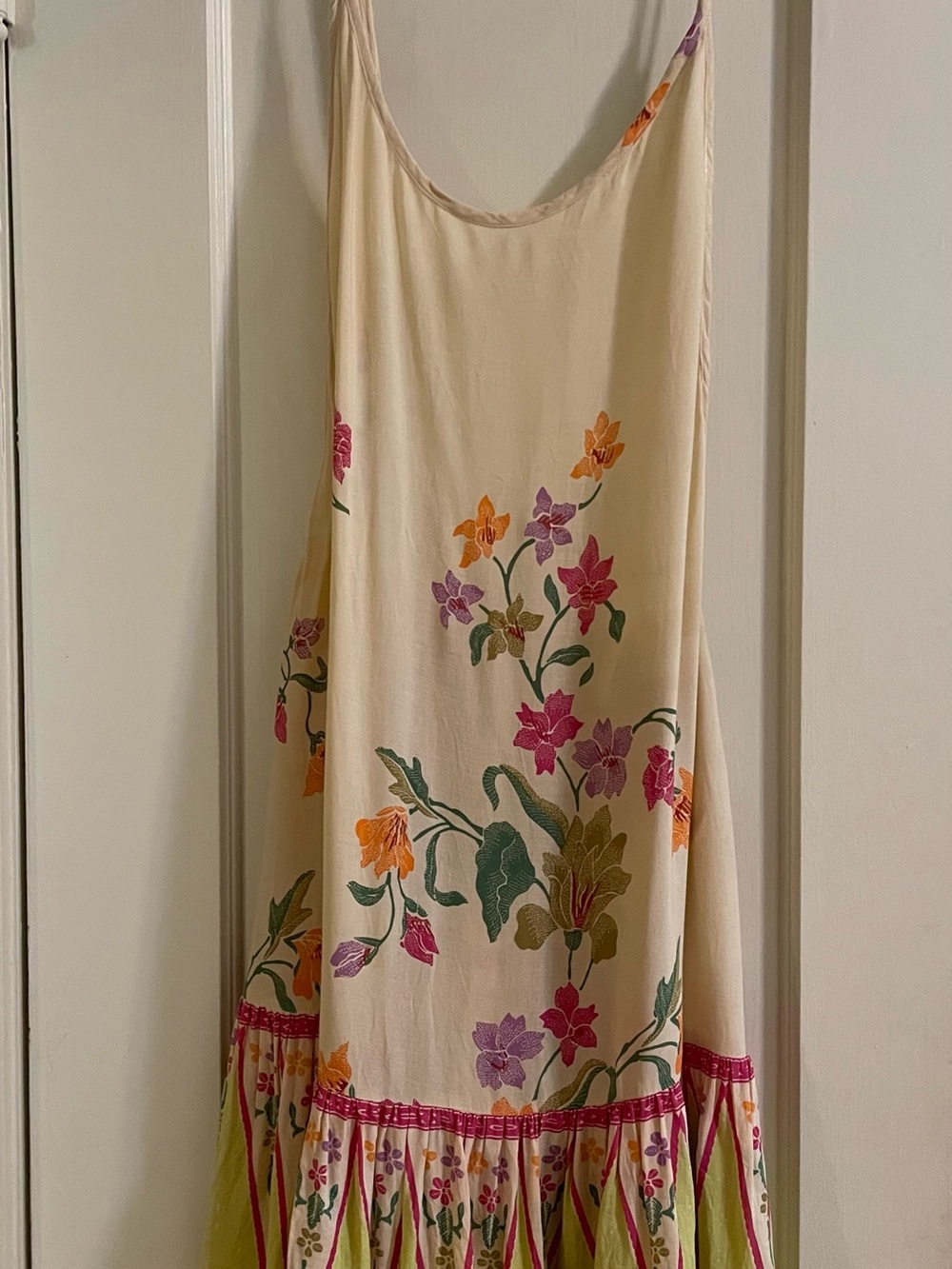 Warriors of the Divine Backless Floral Slip dress with  spaghetti straps